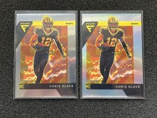 CHRIS OLAVE Lot of (2) 2022 Panini Flux SILVER Holo & Base Chrome ROOKIES Saints