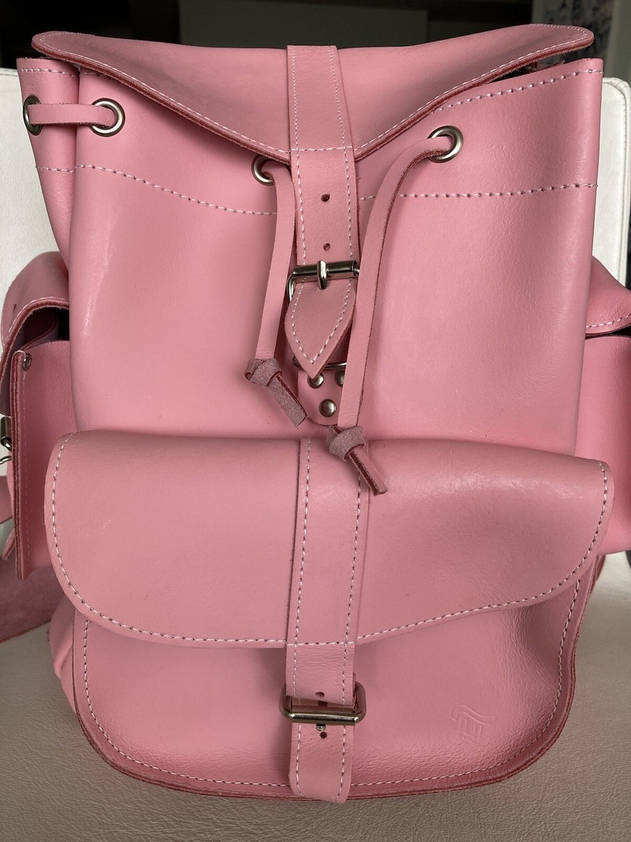 Grafea Leather Backpack White and Rose Pink Rucksack Made in England Flawed Grafea Leather Pink Made In England Backpack | eBay main image 4
