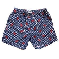 Trunks Surf Swim Co Swim Trunks Mens M Board Shorts Built In Brief Gingham NEW