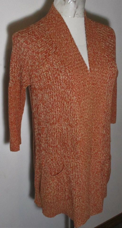 Suéter envolvente cárdigan naranja óxido LUCKY BRAND talla S Foto 3 de 4