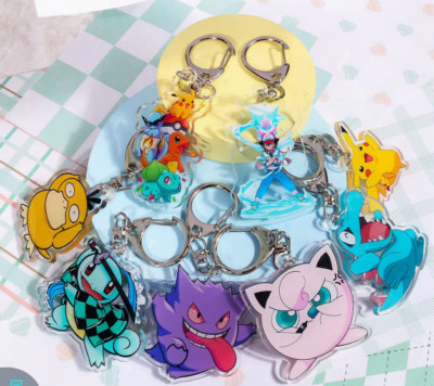 lot 20pcs cartoon cute mix Acrylic Keychain Key Chain Girls boy Keyring gifts