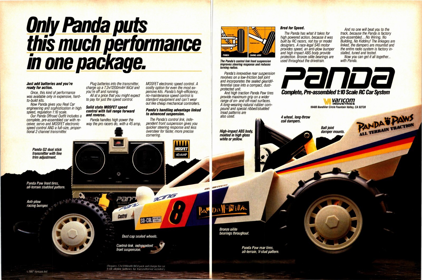 Panda Rc Cars Racing Panda RC Car Print Ad 1/10 Wall Art Decor Ephemeral Varicom | eBay