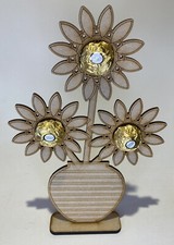 Bouquet Of Flowers in Vase. Fits Ferrero Rocher & Lindt Chocolates. Gift
