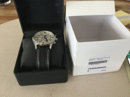 ADELSBERGER COCKPIT-ZEIT HERREN ARMBANDUHR SCHWARZ SILBER NEU MADE IN GERMANY. - Bild 2 von 8