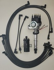 Sbc Chevy Small Black Hei Distributor Spark Plug Wires Under Exhaust 45k Coil