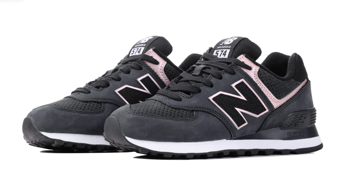 Banyan in de buurt Brengen NEW BALANCE WOMEN CLASSICS WL574NBK METALLIC ACCENT BLACK SNEAKERS 6.5 - 10  | eBay