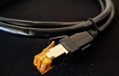 PROFI Netzwerkkabel 1m Cat 8 LAN Ethernetkabel 40 GBit/s 2000Mhz RJ45 Patchkabel