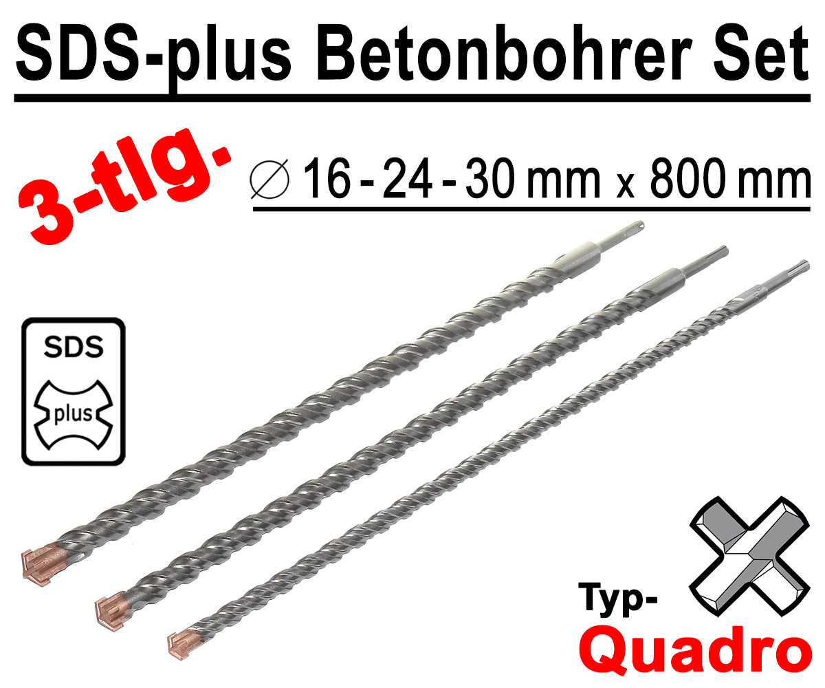 SDS Plus Bohrer Set 5-teilig - Für Beton, Stein Und