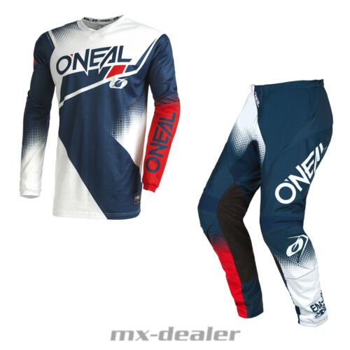 O'Neal Element Racewear Blu Cross Pantaloni Maglia MX Motocross Enduro Combo - Foto 1 di 5