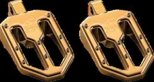 Pro One Gold Moto V1 Male Foot Pegs 2.25 x 3.5in Aluminum Adjustable Pair 00-24