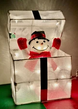 LIGHTED LED 14" x 11" ANIMATED MOTION SNOWMAN Twinkle Christmas NEW SD99010