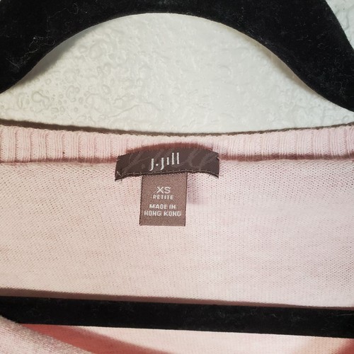 J. Jill Cardigan Womens Extra Small Petite Sweater Boxy Comfort Soft Light Pink - Picture 4 of 10