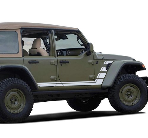 For Jeep All Models Car Sticker 2 PCS Graphics Side Sport Stripes Vinyl Decals - Imagen 4 de 12