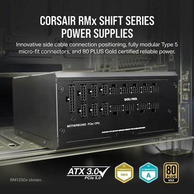 Corsair RM850x SHIFT Fully Modular ATX Power Supply - 80 PLUS Gold
