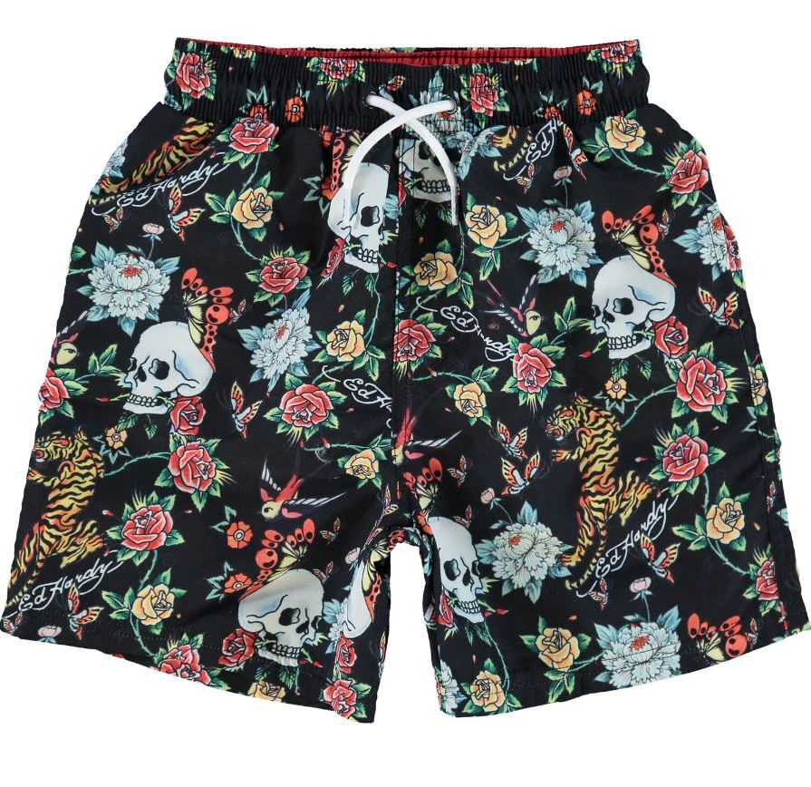 Boxer Ed Hardy Enfant 14 Ans (XL) – 100% Coton, Motif Tête De Mort, Coloris Marine