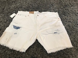 Polo Ralph Lauren white distressed cut off denim jean shorts blue 40 Sullivan 67 738085011474 | eBay