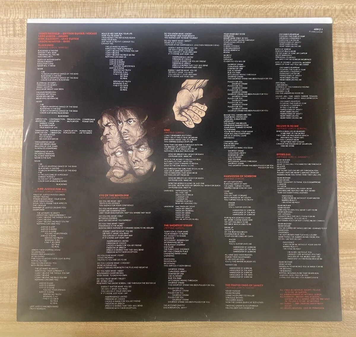 MetallicaAnd Justice For All 1988 OG 1st Press Vinyl 2X Signed