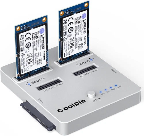 3-in-1 SSD Cloner, USB3.2 Gen2x2 20Gbps M.2 Reader, Offline Clone M.2 NVMe/SATA