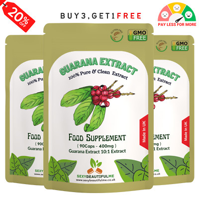 Guarana Extrakt Kapseln 4000 mg 100 % natürlich & stark, Gewichtskontrolle-Gemüse Kappen