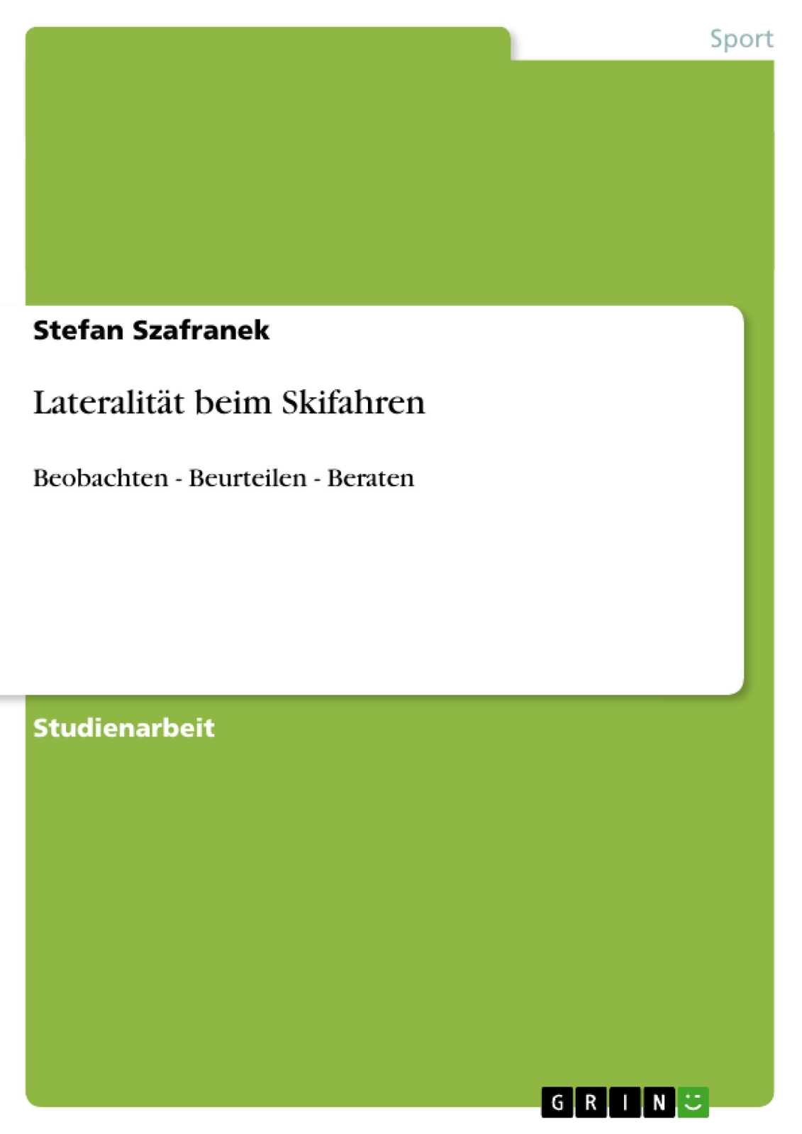 Thumbnail - Lateralität Beim Skifahren | Buch | 9783656042365
