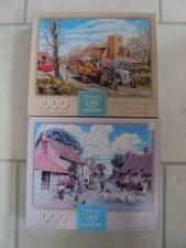 2X WH SMITH 1000 PIECE JIGSAWS - THE VILLAGE FARRIER, PLUM TREE FARM IN SPRING