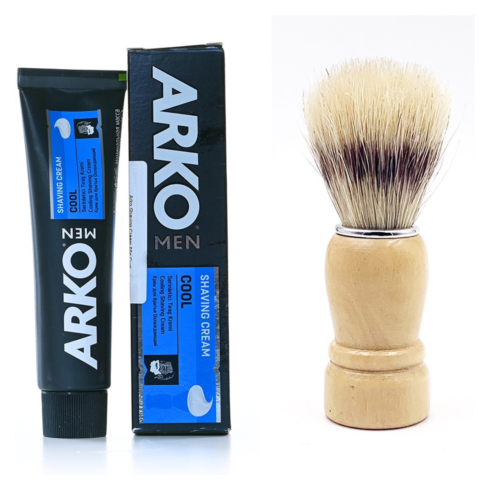 Arko Cool Menthol Shaving Cream, 100g, With Shaving Brush CO