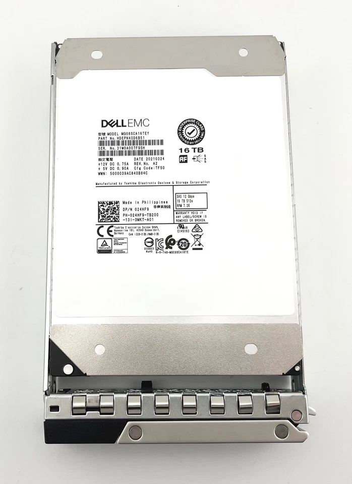 Dell 24HF9 16TB 12G SAS 7.2K LFF (3.5-inch) Hard Drive - 3 Year Warranty - Image 3 of 3