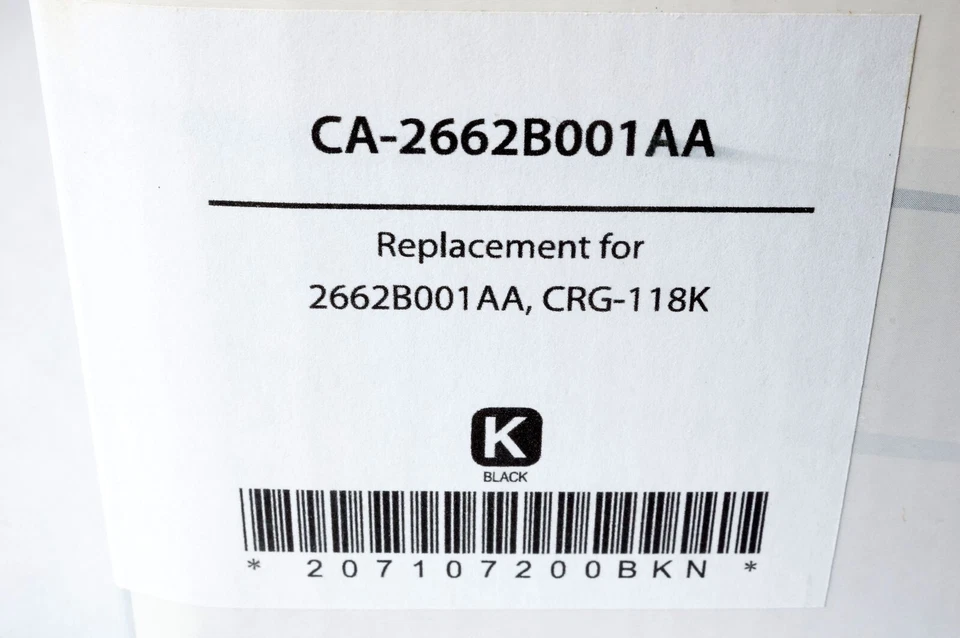 Tóner negro Sun Data Supply CRG-118K Canon 2662B001AA - (3.400 páginas) nuevo en caja Foto 3 de 4