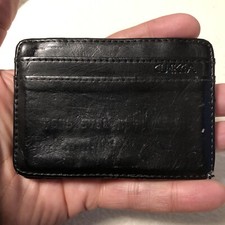 CU•IKEA Geldbörse Herren Schwarz Leder Doppelfaltung Portemonnaie Ausweisetui.