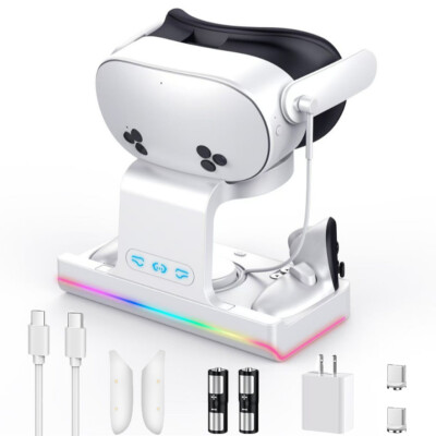 Charging Dock for Meta Quest 3S, PD 18W Fast Charging Station with 2 Batteries