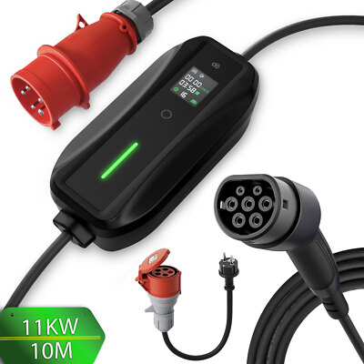 dé Mobile Wallbox Ladekabel CEE 16A auf Typ 2 und Mobile Ladestation 11kW 10m