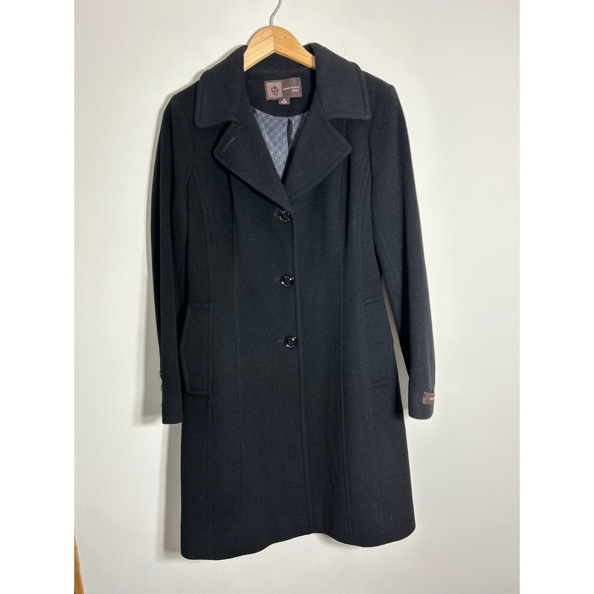 Anne Klein Wool Cashmere Blend Coat Black Size 12
