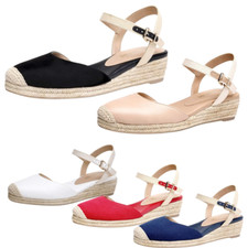 Mujeres Alpargatas Sandalias de cuña Correa para el tobillo Punta cerrada Cómodas Zapatos de vestir