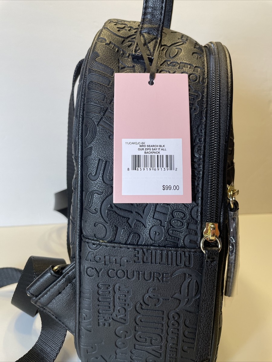 Juicy Couture - Word Search Our Zips Say It All Backpack Juicy Couture Word Play Backpack Purse | eBay main image 2