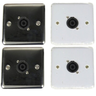 4Pcs Stainless Steel XLR Speakon Jack Socket Wall Plate Panel for Audio Cables