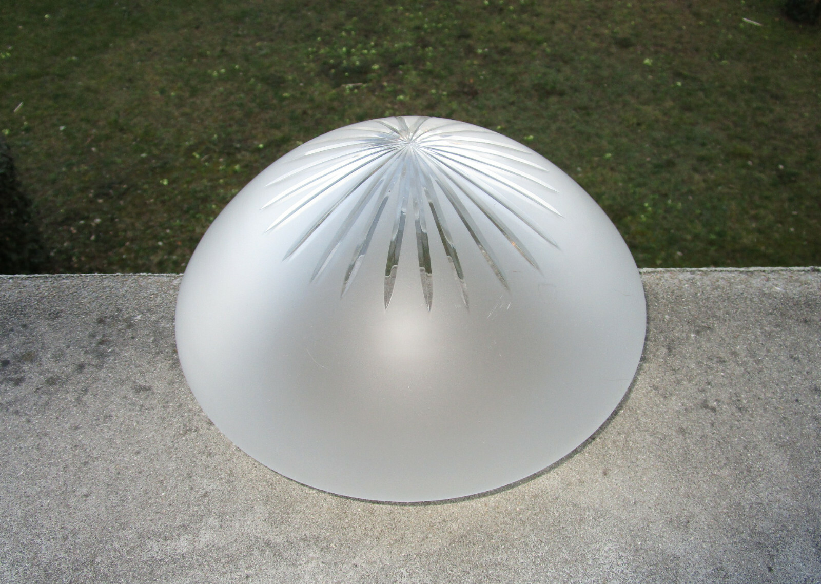 Antiguo Hermoso Plafón Cristal Lámpara S.XIX Globo Obus Tulipa Napoleón III