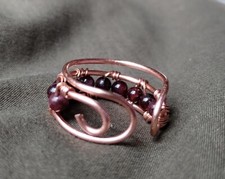 Garnet Size 9.5 Adjustable Wire Wrap Ring