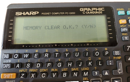 Ordinateur de poche SHARP PC-G850 calculatrice de fonction mise sous tension seule ligne manquante - Photo 3/5