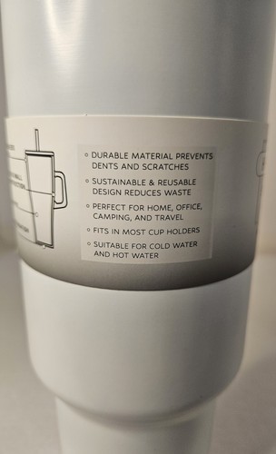 *NEW-Hydraquench Stainless Steel Insulated Tumbler 40 Oz White BPA-FREE Hot/Cold - Picture 3 of 8