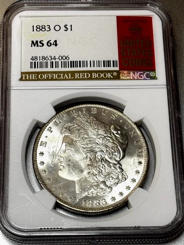 1883 O Morgan Silver Dollar NGC MS64 Choice BU Red Book Label Holder Pristine