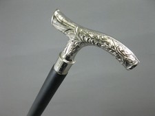 Designer Brass Derby Head Handle bLACK Walking Stick Antique Style Wooden Cane