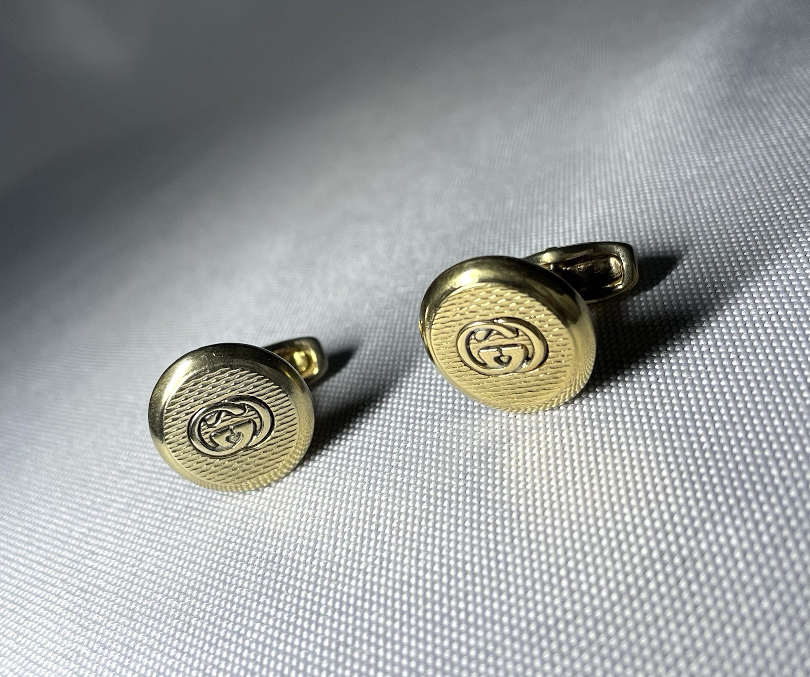 Auth [Rare] Gucci Cufflinks Interlocking G double… - image 7
