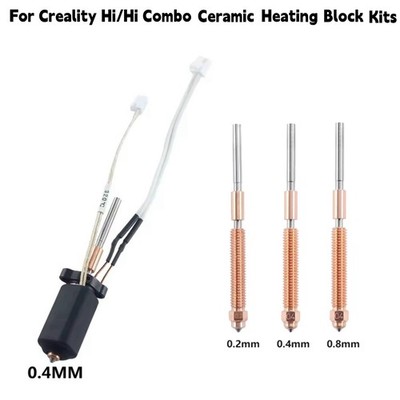 Für Creality Hi/Hi Combo Keramik Heizblock Hotend Kit Gehärteter Stahl Düse