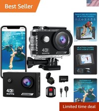 Action Camera 4K30fps with 64G SD Card,HD Waterproof Camera 131ft Underwater ...