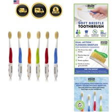 Soft Flossing Toothbrushes for Adults, Value 6 Pack, Ultra Clean Manual Tooth...