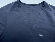 Figs Catarina One Pocket Scrub Top Womens Size XS in Gray