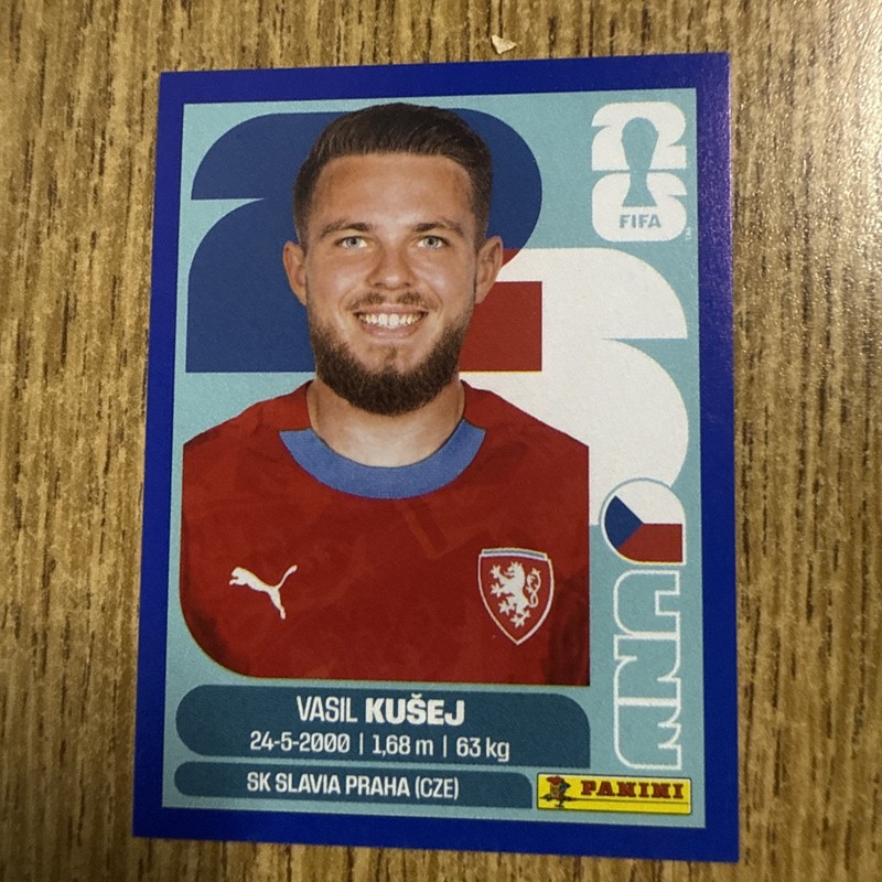 2026 World cup panini Vasil Kusej #CZE16 sticker blue parallel