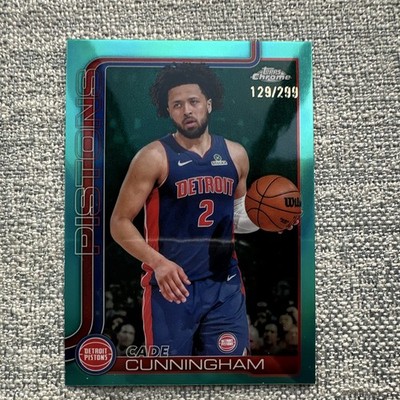 Topps 2025-26 Topps Chrome Cade Cunningham #88 Teal Refractor /299 Pistons