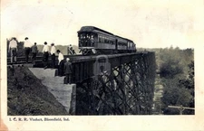 I. C. R. R. Viaduct, Bloomfield IN Indiana RPPC Photo Postcard COPY