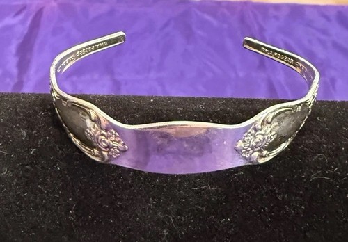 WM A Rogers Oneida LTD Silver-Plated Spoon Cuff Bracelet